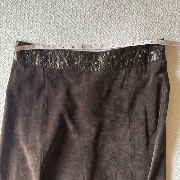 Anthropologie June Suede Leather Skirt with Embellished Waist - Picture 10 of 10
